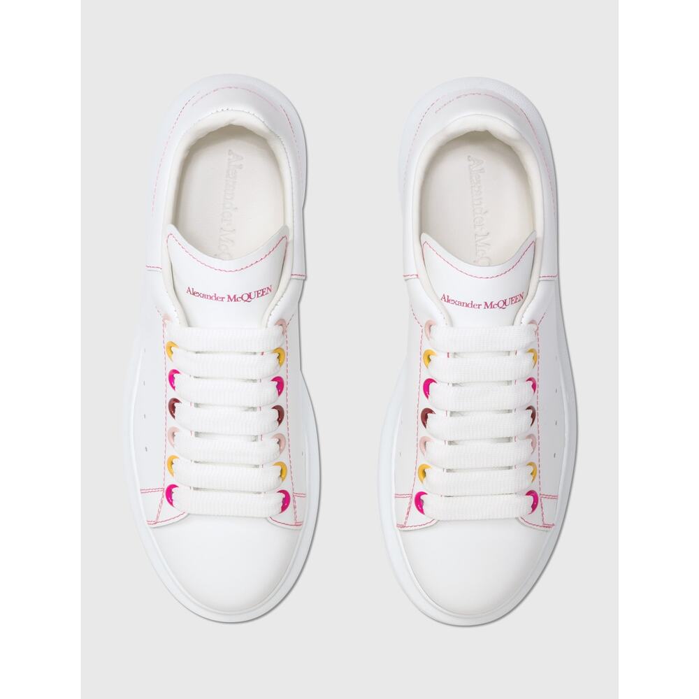 Alexander McQueen Oversized white leather rainbow sneakers size 11